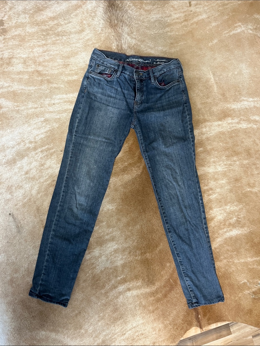 Women’s relaxed boyfriend flannel lined jeans
